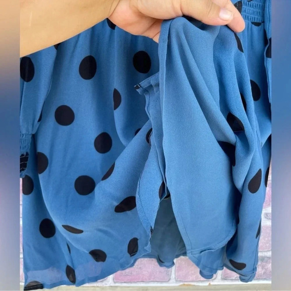 REFORMATION Alani Blue Polka-Dot Dress size 6 - Picture 8 of 13
